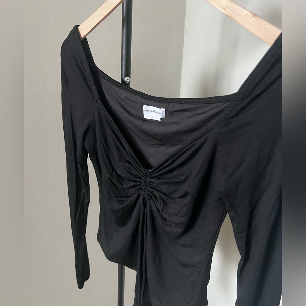 Revolve Lovers and Friends Longsleeve V-Neck Bodysuit